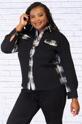 Mandy Plaid Collared Dropped Shoulder Jacket