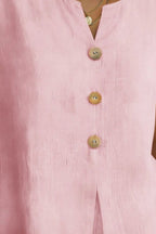 Decor Button Short Sleeve Blouse | Elegant Women__ Top