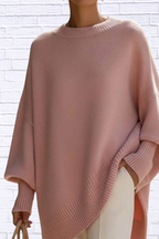 Oversized Batwing Sleeve Round Neck Sweater
