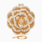 Jeline Gold Flower Clutch Bag
