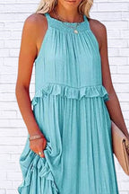 Ruffled Sleeveless Maxi Dress | Flowy & Feminine