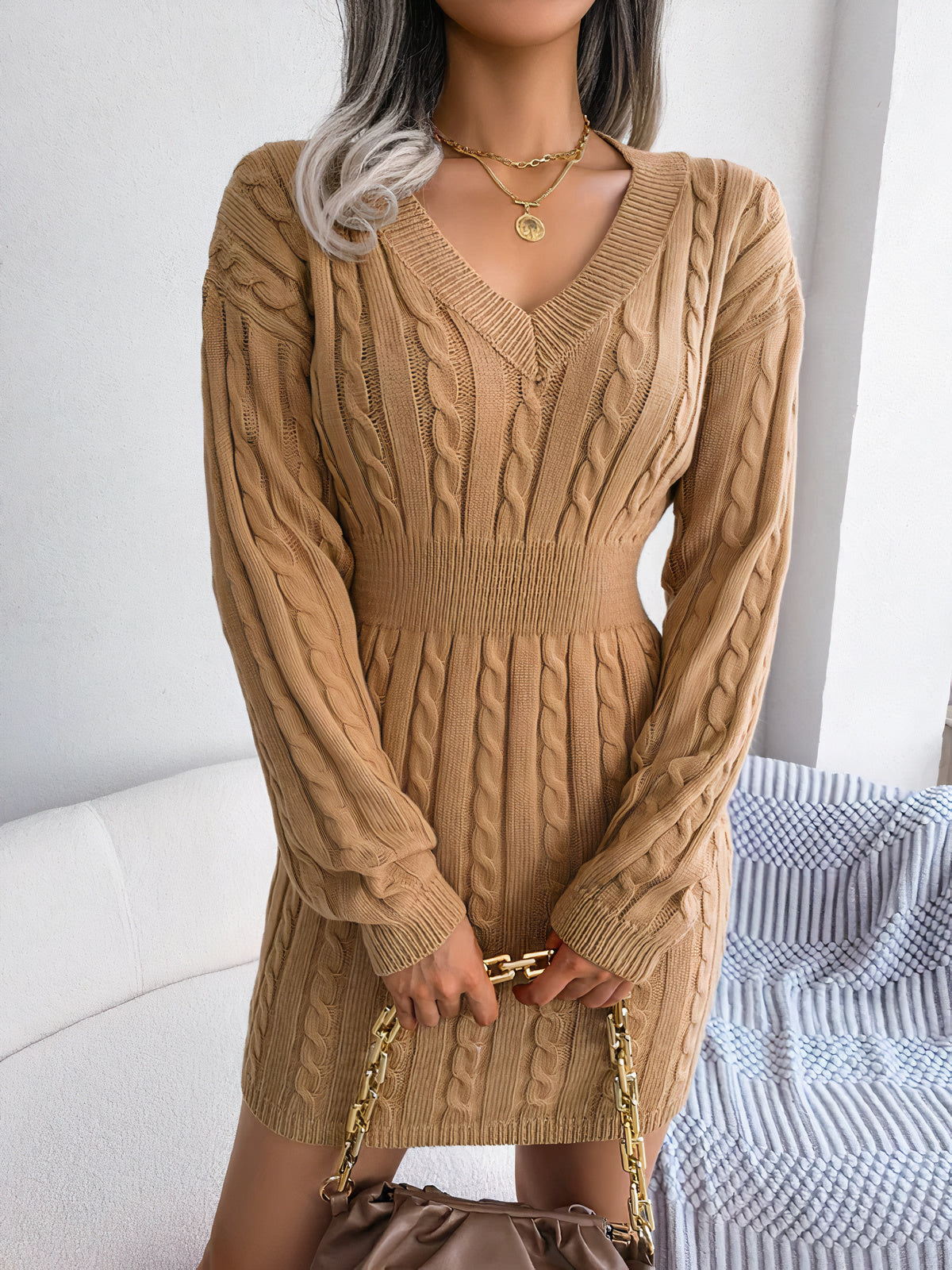 Paloma Chic Knitted Mini Dress Evening Wear Edit