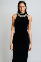 Islasd Beaded Backless Maxi Dress