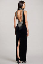 Islasd Beaded Backless Maxi Dress
