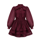 _lodie tiered flared mini dress in Red