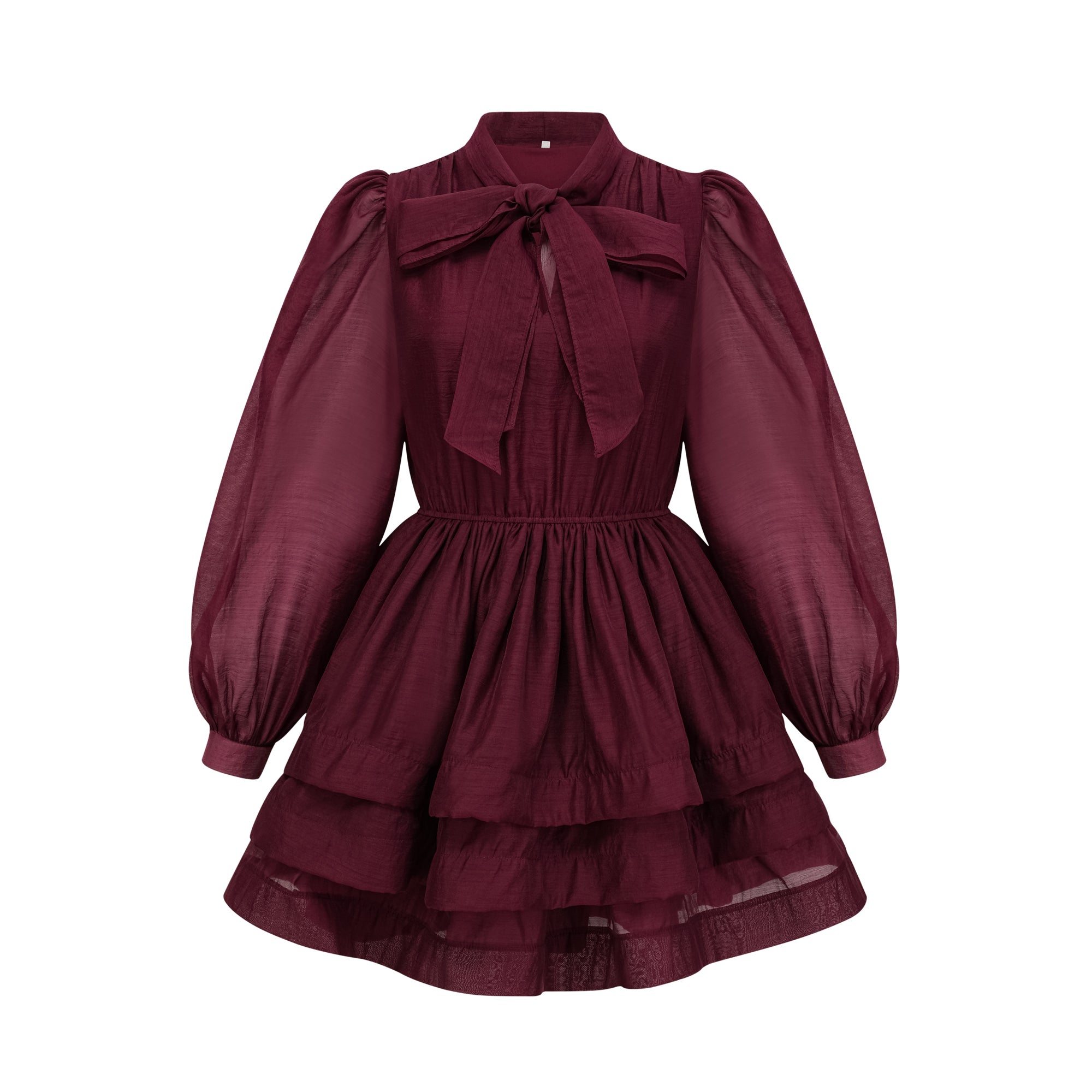 _lodie tiered flared mini dress in Red