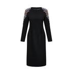 Maëlys black crystal-embellished midi dress