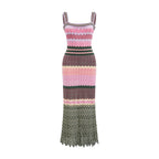 Daphné contrast-color knitted midi dress