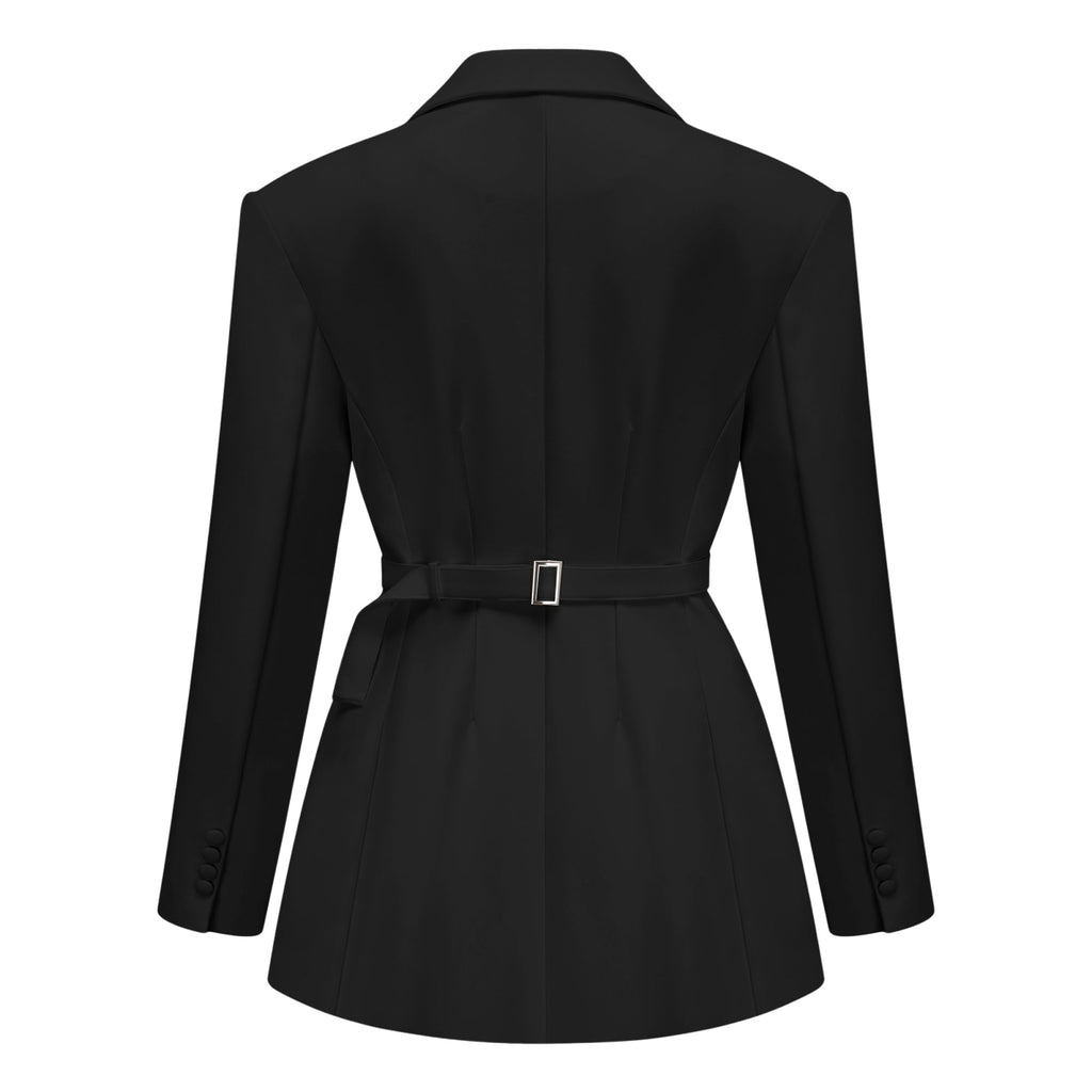 Osanne Black Double Breasted Blazer Mini Dress