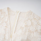 Oona White Floral Lace Pencil Midi Dress