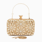 Rhinestone Flower Clutch Bag