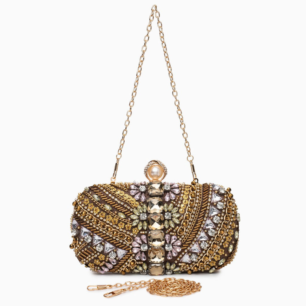 Cynthia Beaded Clutch Bag with Embroidery