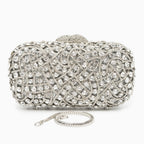 Silver Rhinestones Clutch Bag by Valentina