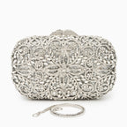 Athena Rhinestone Clutch Bag Silver