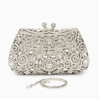 Ayanne Silver Crystal Clutch Bag