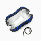 Blue Rhinestones Clutch Bag by Alyssa