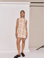 Fabiana Minimalist Mini Dress with Flowers Chic Silhouette Collection