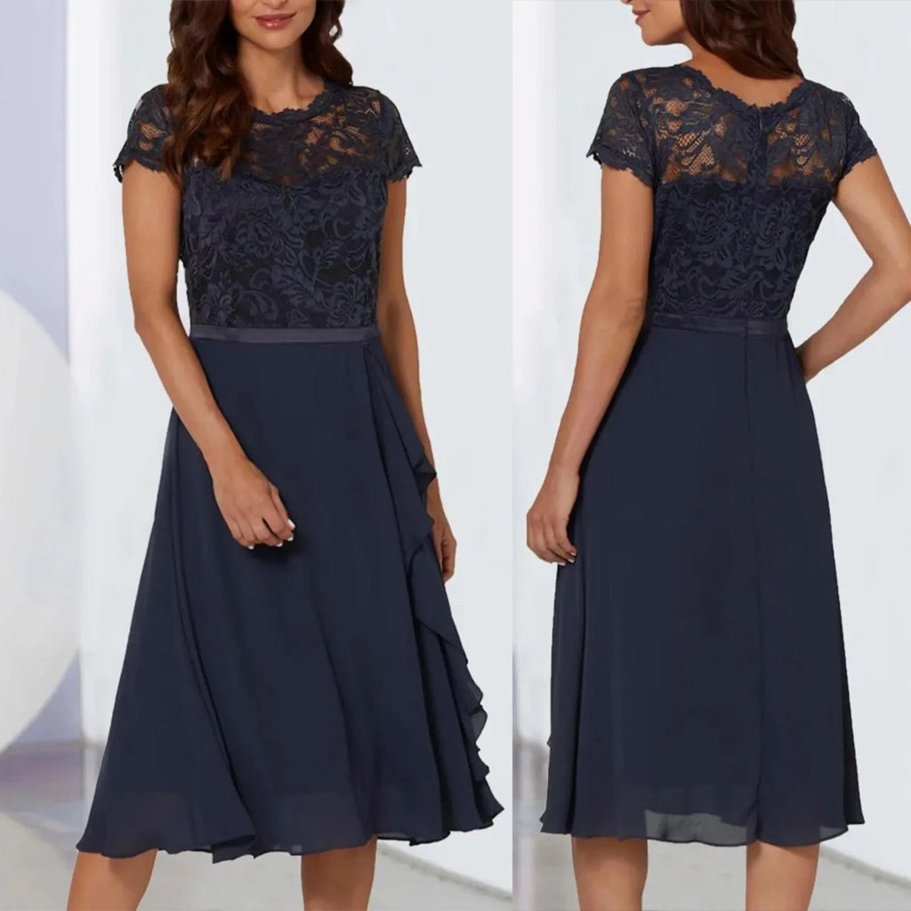 Rosario Statement Sheer Short Sleeve Dress Evening Wear Edit