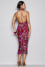 Theron Halterneck Sequin Midi Dress