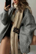 Solid Stand Collar Button Pocket Jacket