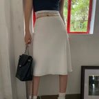DressBetty - Elegant White Ruffle Mid Skirt