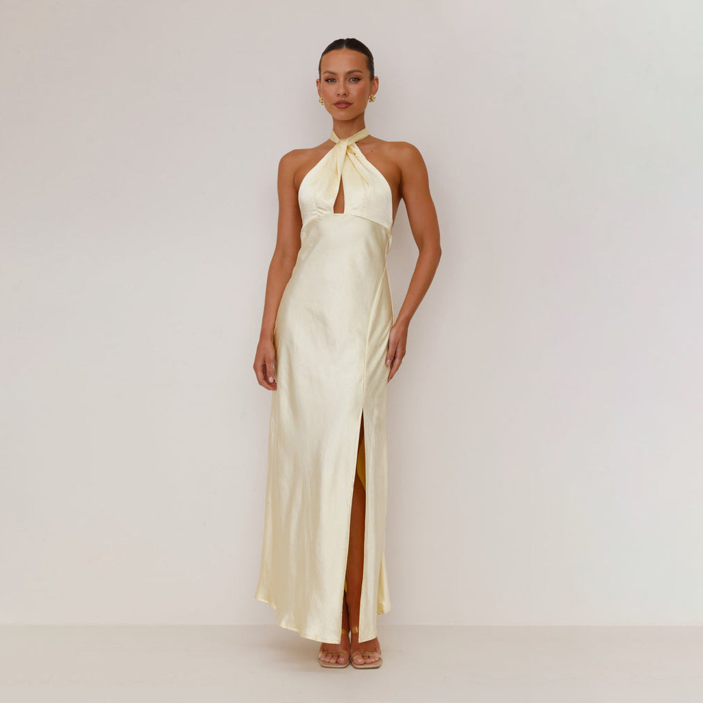 Karol Exclusive Sofia Dress – Flowing Elegance with Halterneck Detail Designer Edit