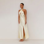 Karol Exclusive Sofia Dress – Flowing Elegance with Halterneck Detail Designer Edit