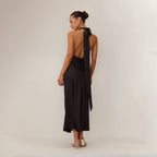 Karol Exclusive Sofia Dress – Flowing Elegance with Halterneck Detail Designer Edit