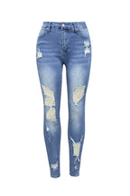 Distressed Mid-rise Bodycon Jeans
