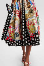 Rosario Timeless Polka Dot Square Neck Midi Dress Boutique Collection
