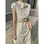 Mock Neck Button Trim Crop Top and Midi Skirt Set