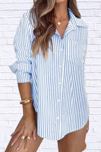Striped Button-Down Shirt | Classic Women__ Long Sleeve