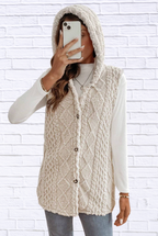 Cozy Sherpa Fleece Hooded Vest Coat