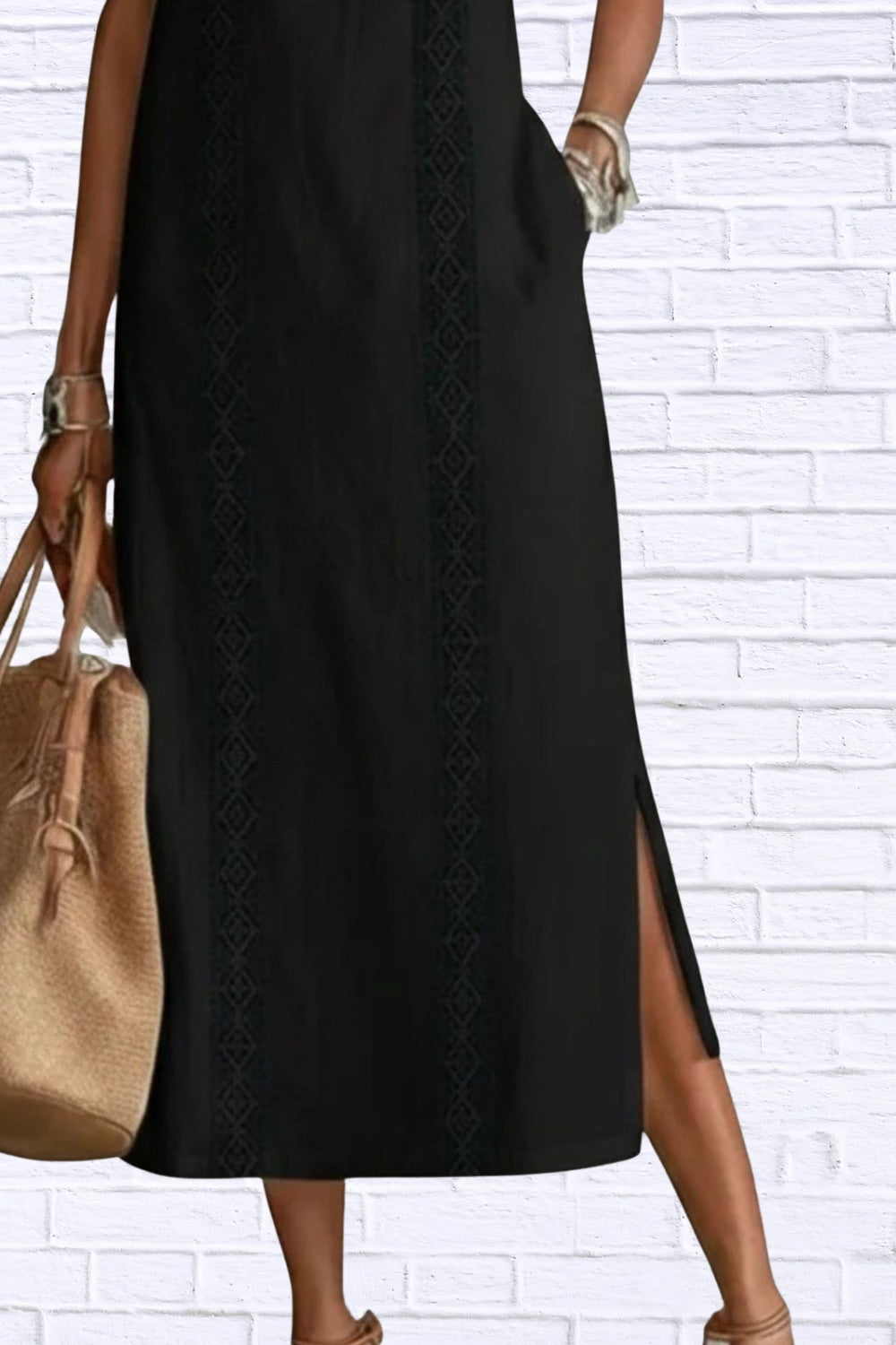 Sleeveless Side Slit Midi Dress | Elegant Women__ Style