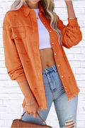 Distressed Denim Jacket with Frayed Edges