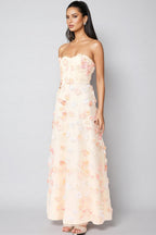 Tasha Yellow Strapless Maxi Dress