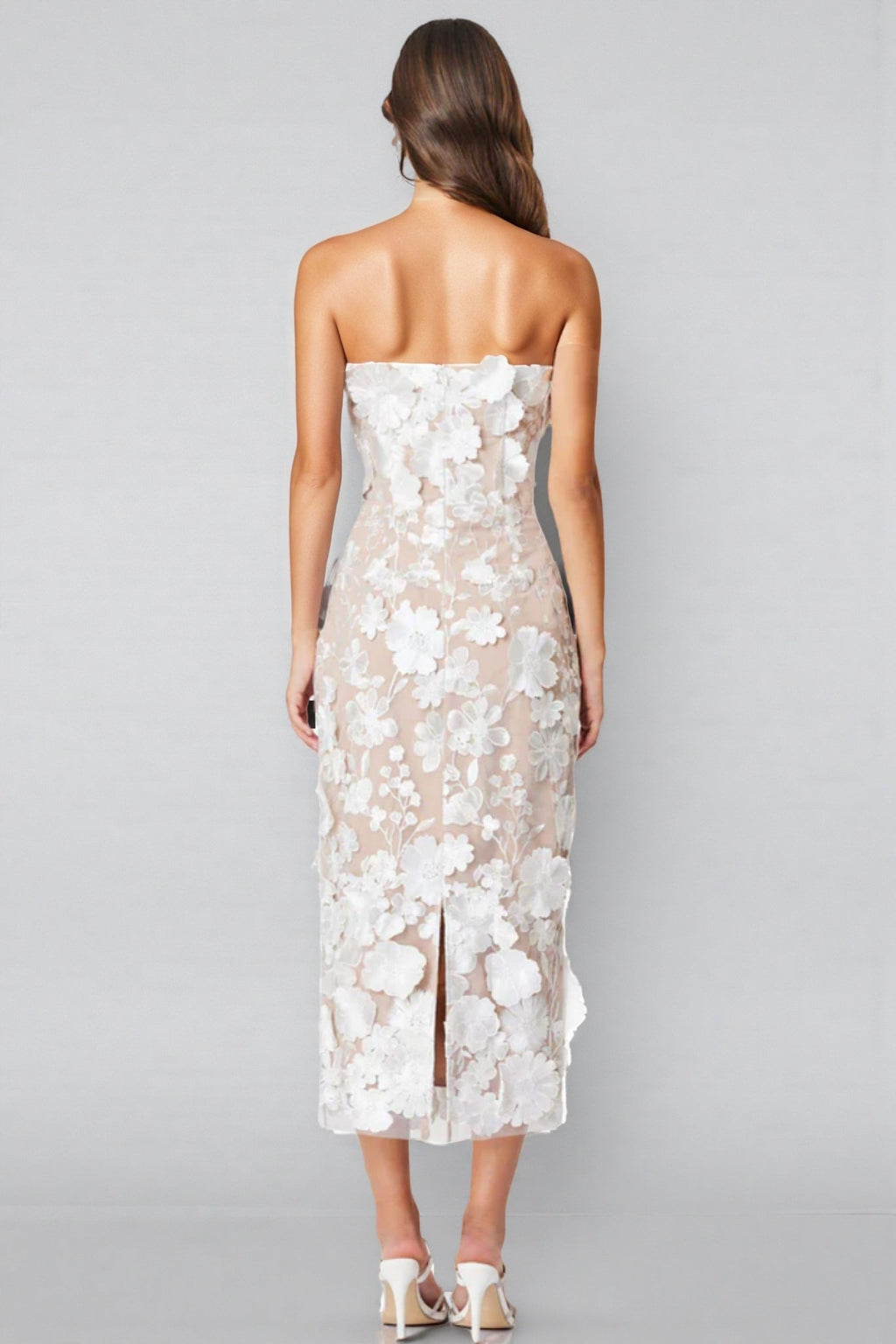 Taliah Strapless Hip Hugging Midi Dress