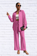Button Up Shirt & Pants Set | Women__ Matching Outfit