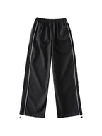 Piping Detail Wide Leg Track Pants