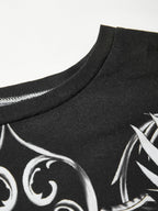 Punk Patchwork Long Sleeve Graphic Tee