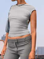 Reversible Cutout Short Sleeve Tee