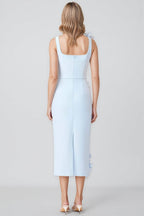 Molao Blue 3D Floral Midi Dress