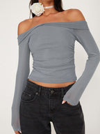 Mesh Tube Top Long Sleeve Tee