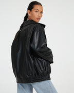 Ruby | Women’s Oversized Leather Bomber Jacket