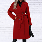 Double-Breasted Tie Waist Coat