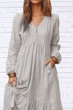 Plus Size V-Neck Tiered Maxi Dress | Flowy & Chic