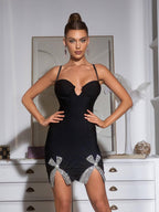 Ebba Spaghetti Crystal Bandage Dress
