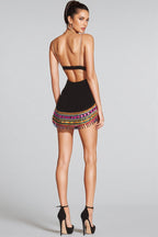 Kirand Colourful Diamonds Halter Mini Dress