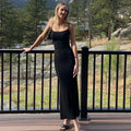 Scoop Neck Spaghetti Strap Bodycon Maxi Dress