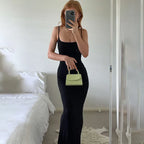 Scoop Neck Spaghetti Strap Bodycon Maxi Dress